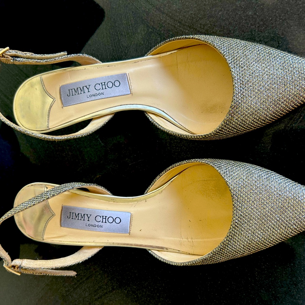 Jimmy Choo Glittering Gold Heels